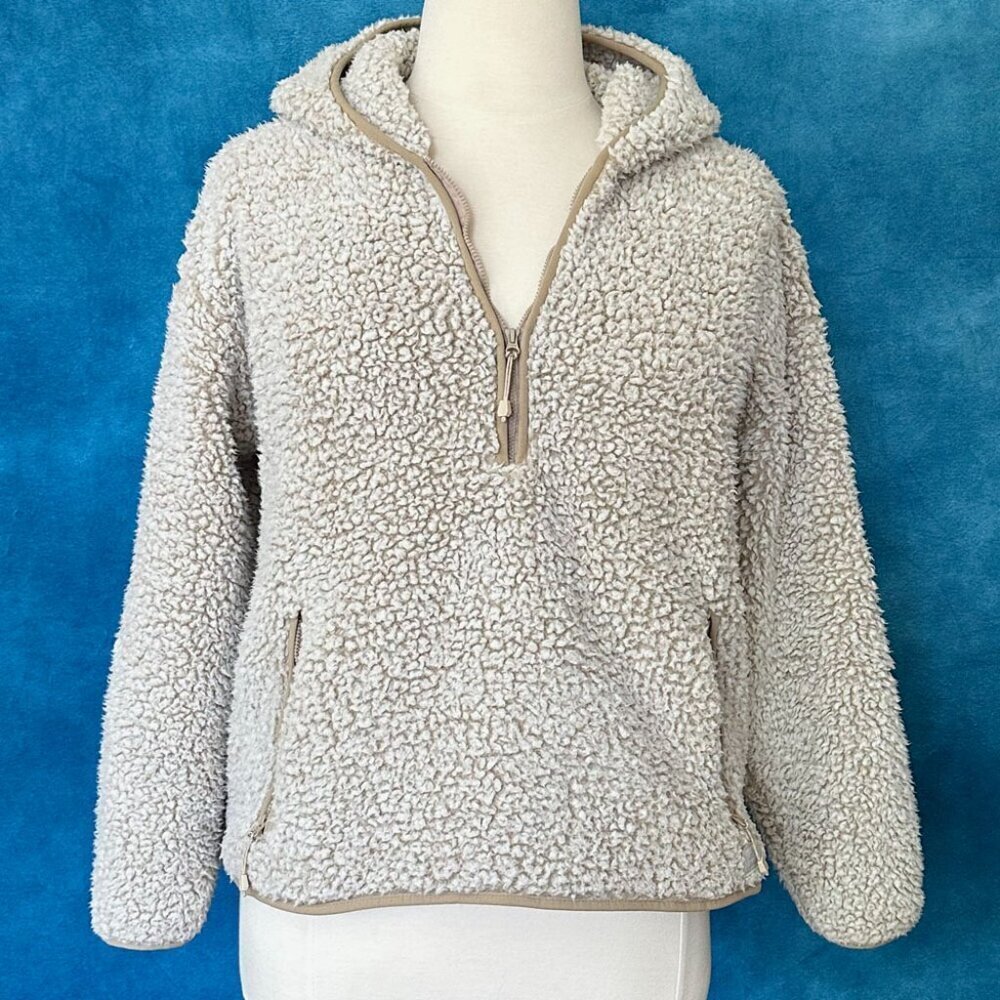 Eddie Bauer Sherpa Fleece 1/2-Zip Hoodie, Size XL, EUC